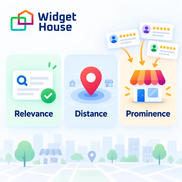 Relevance, distance, and prominence as the main local ranking factors with reviews contributing to prominence