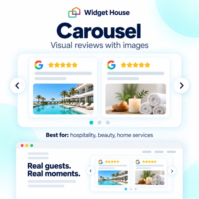 Google Reviews Carousel with two review cards in a compact website section