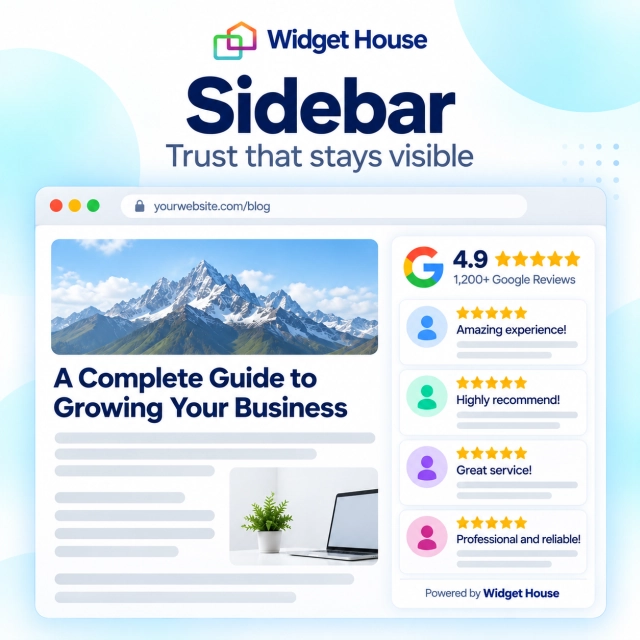 Google Reviews Sidebar displayed beside the main content of a website page